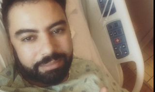 بالفيديو محمد رضا يطمئن الجمهور على صحته بعد ان تم الاغماء عليه و نقله الى المشفى