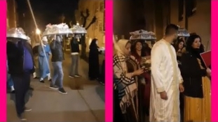 عائلة مغربية في بلد اروبي غاديين بالدفوع هدايا العروس والدقايقية والزغااارت حتى لدار العروسة